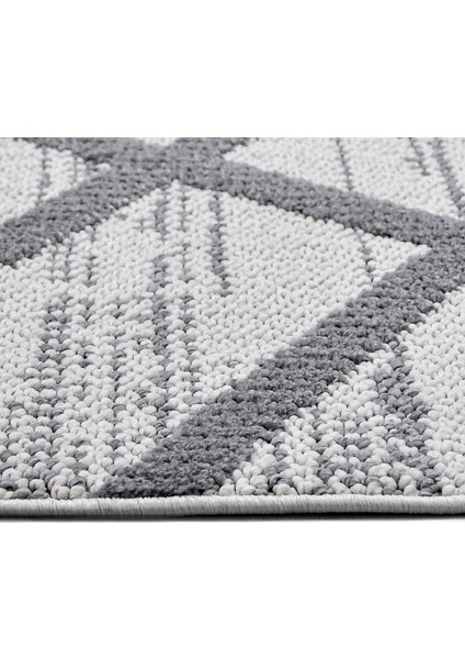 Keylor Gri Geometrik Etnik Modern Desenli Poliproplen Hav Vermeyen Leke Tutmayan Kolay Temizlenen Yumuşak Makine Salon Yolluk Mutfak Halı fiyatları