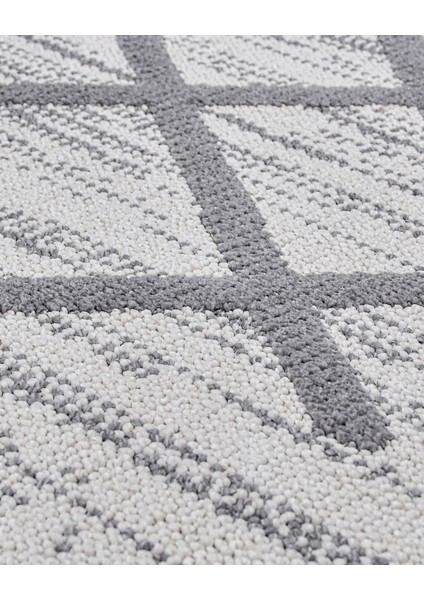 Keylor Gri Geometrik Etnik Modern Desenli Poliproplen Hav Vermeyen Leke Tutmayan Kolay Temizlenen Yumuşak Makine Salon Yolluk Mutfak Halı modelleri