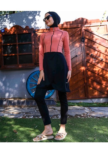 Hızlı Kuruyan Mayo Kumaşı Likralı Kadın Tesettür Mayo 2177