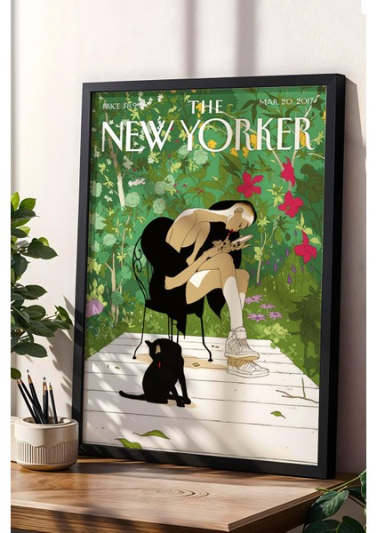 The New Yorker Çerçeveli Tablo March 20 2017 - Ileriye Atılmak Tablosu - Akla Gelen Bahar Tablosu