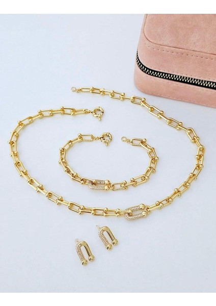 Tiffany Model Kolye Bileklik Küpe Set