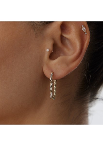 Taşlı Burgu Ataç Küpe