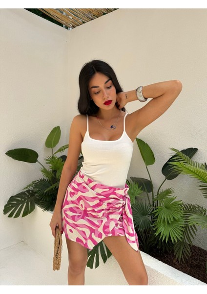 Kırmızı Ekru 2'li Ince Ip Askılı Pamuklu Basic Atlet 27274