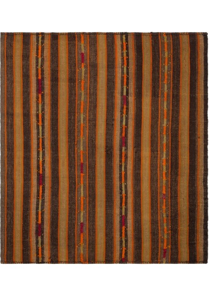 Iskece Kahverengi Eskitme Yün Modern Desenli Yün Hav Toz Vermez Leke Tutmayan Salon Yolluk Mutfak El Dokuma Halı