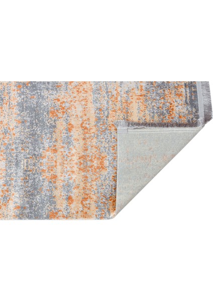 Turuncu Modern Etnik Desenli Hav Vermeyen Leke Tutmayan Kolay Temizlenen Yumuşak Makine Salon Yolluk Mutfak Halı fırsatları