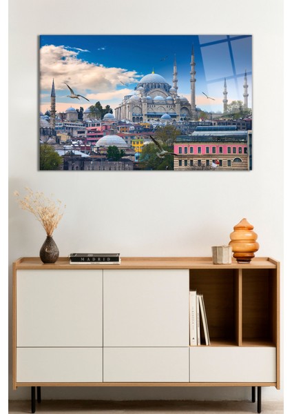 Istanbul Ortaköy Camii Manzarası Cam Tablo, Darbelere Dayanıklı Kırılmaz Cam, Hediyelik
