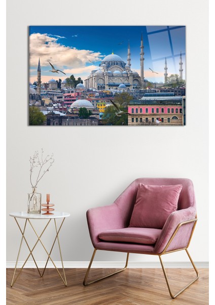 Istanbul Ortaköy Camii Manzarası Cam Tablo, Darbelere Dayanıklı Kırılmaz Cam, Hediyelik fiyatları