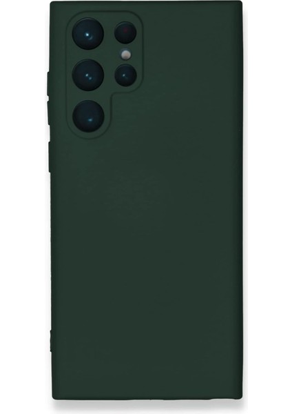 Iletişim Galaxy S23 Ultra ile Uyumlu Kapak Içi Kadife Kamera Korumalı Lansman Silikon Kılıf - Yeşil