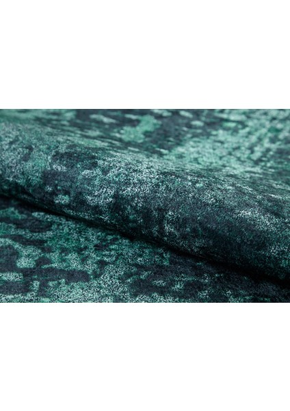 Gojra Yeşil Modern Etnik Desenli Makinada Yıkanabilir Hav Toz Vermez Leke Tutmayan Kaymaz Taban Dijital Makine Baskı Salon Yolluk Mutfak Halı indirimleri