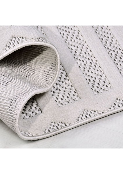 Krem Çizgili Etnik Modern Desenli Hav Vermeyen Leke Tutmayan Kolay Temizlenen Yumuşak Makine Salon Yolluk Mutfak Halı modelleri