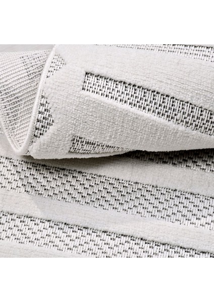 Krem Çizgili Etnik Modern Desenli Hav Vermeyen Leke Tutmayan Kolay Temizlenen Yumuşak Makine Salon Yolluk Mutfak Halı fırsatları