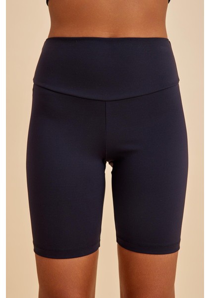 Sportive Siyah Yüksek Bel Toparlayıcı Kısa Şort Spor Taytı modelleri