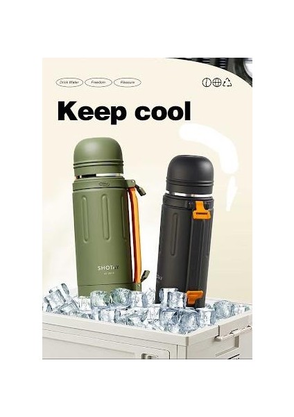 Durable Çelik Termos Matara 1500ML Yeşil fiyatları