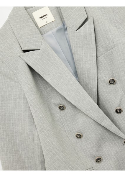 Slim Fit Düğmeli Cepli Uzun Kollu Kruvaze Blazer Ceket modelleri