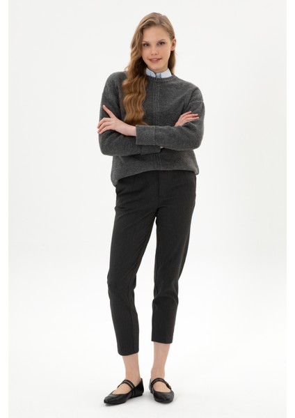 Kadın Gri Pantolon (Kanvas-Chino) 50318108-VR024