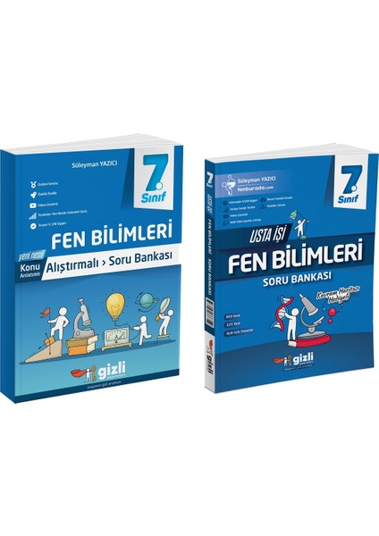 Gizli 2025 7. Sınıf Fen Bilimleri Alıştırmalı + Usta Işi Soru Bankası Seti 2 Kitap Güncel Müfredat