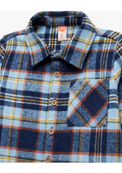 Uzun Kollu Cep Detaylı Kareli Oduncu Gömleği modelleri