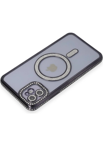 iPhone 11 Kılıf Joke Simli Magneticsafe Kılıf - Siyah - BRNTEK4184-2179 modelleri
