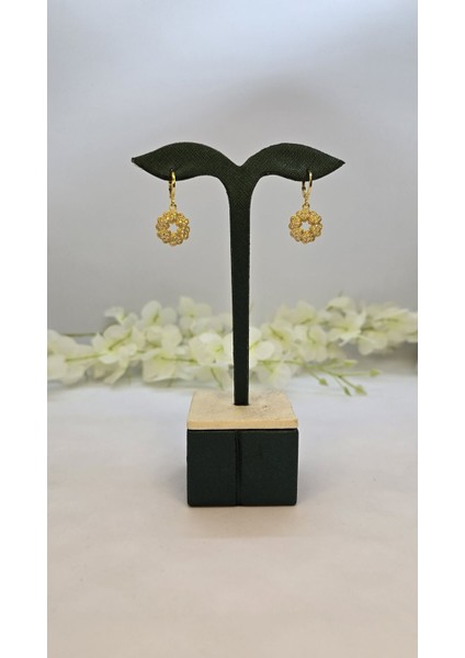 Minimal Işıltılı Küpe 22 Ayar Altın Kaplama