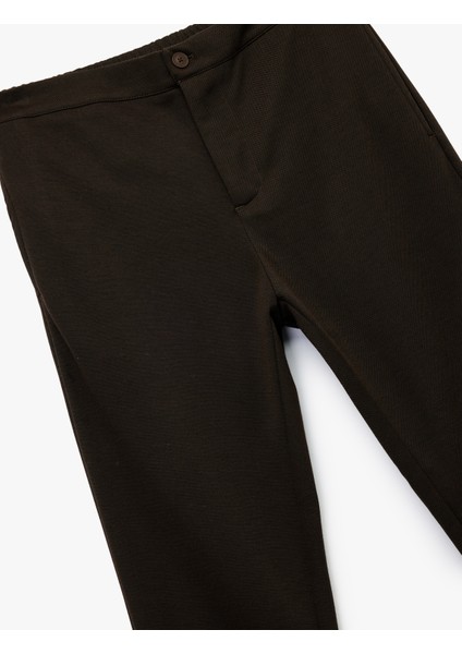 Viskon Karışımlı Cep Detaylı Pike Kumaş Düğmeli Pantolon modelleri