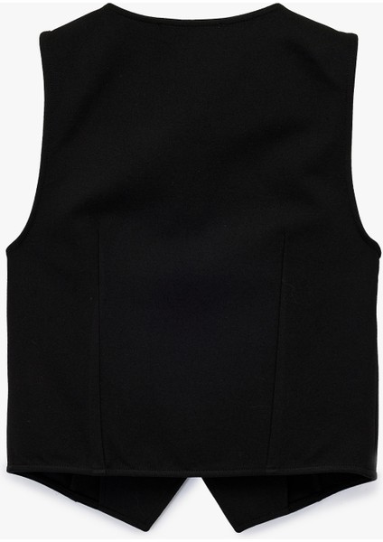 Krep Scuba Kumaş Bisiklet Yaka Düğmeli Blazer Yelek fiyatları