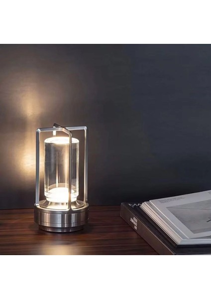 Vegas Gümüş Renk Şarjlı Masa Lambası CT-8439 Gümüş