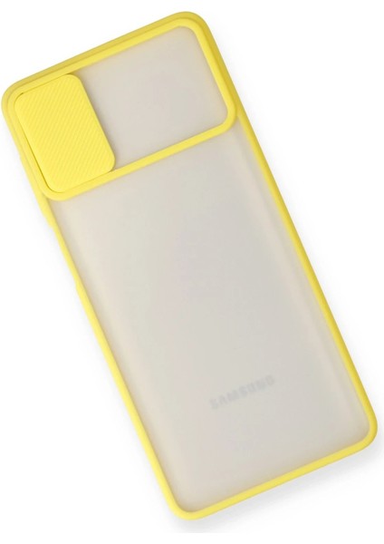 Samsung Galaxy M51 Kılıf Palm Buzlu Kamera Sürgülü Silikon - Sarı - BRNTEK9092-2510 modelleri
