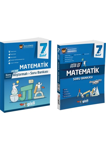 Gizli 2025 7. Sınıf Matematik Alıştırmalı + Usta Işi Soru Bankası Seti 2 Kitap Güncel Müfredat