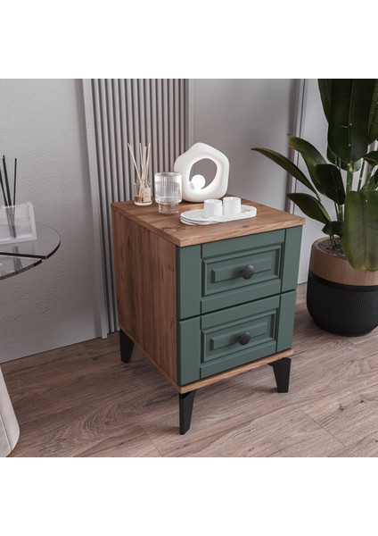 Terra 2 Çekmeceli Komodin Tamamı Mdf (Yeşil) fiyatları