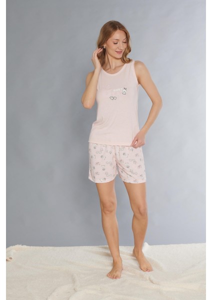 Askılı Şort Takım - Sevimli Desenli Yazlık Viskon Pijama Dowry 06-67 fırsatları