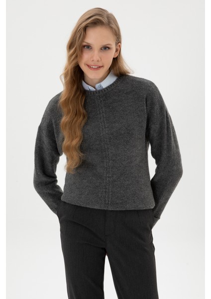 Kadın Antrasit Melanj Kazak /triko 50307879-VR081 modelleri