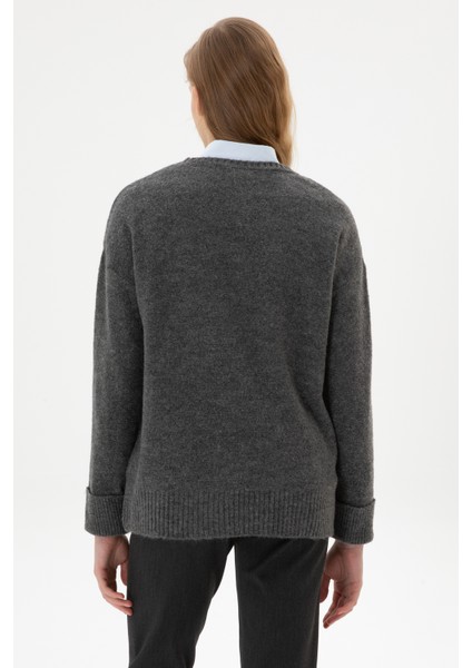 Kadın Antrasit Melanj Kazak /triko 50307879-VR081 indirimleri