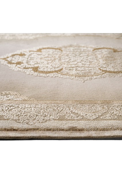 Yuliya Klasik Bej Viskon Dikdörtgen Modern Desenli Akrilik Hav Vermeyen Leke Tutmayan Kolay Temizlenen Yumuşak Makine Salon Yolluk Mutfak Halı fiyatları