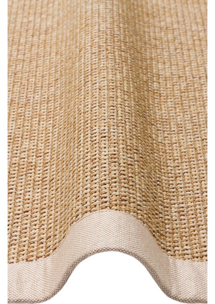 Bej Çerçeveli Etnik Modern Desenli Poliproplen Hav Vermeyen Leke Tutmayan Kolay Temizlenen Yumuşak Makine Salon Yolluk Mutfak Halı modelleri