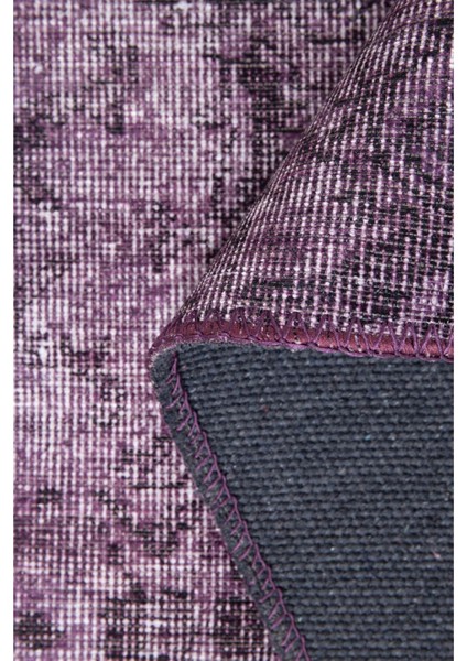 Hereford Klasik Mor Polyester Dikdörtgen Modern Desenli Pamuk Makinada Yıkanabilir Hav Toz Vermez Leke Tutmayan Kaymaz Taban Dijital Makine Baskı Salon Yolluk Mutfak Halı fırsatları