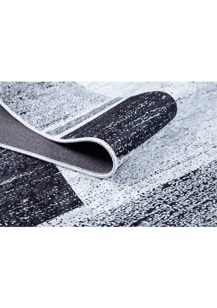 Muradabad Gri Çerçeveli Etnik Modern Desenli Makinada Yıkanabilir Hav Toz Vermez Leke Tutmayan Kaymaz Taban Dijital Makine Baskı Salon Yolluk Mutfak Halı modelleri