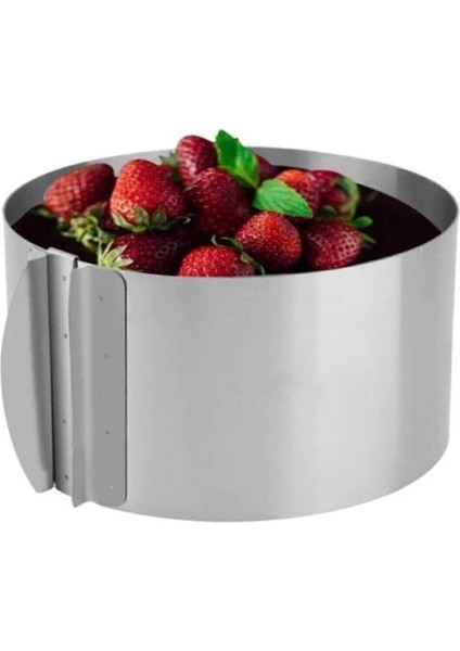 Paslanmaz Yuvarlak Ayarlanabilir Kek ve Pasta Çemberi ile Spatula Seti fiyatları