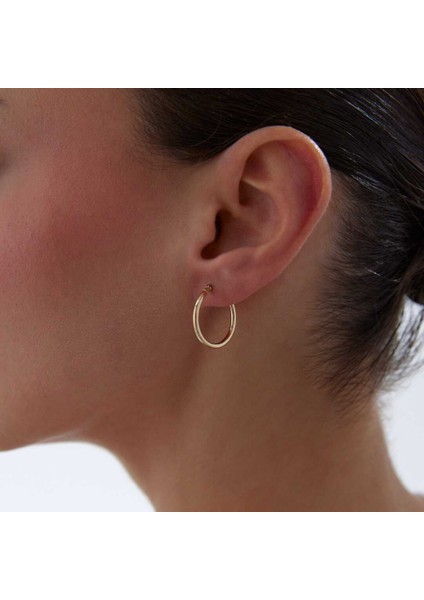 Medium 2mm Oval Boru Halka Küpe