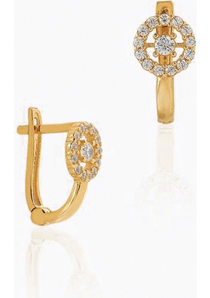 Daire Taşlı J Çocuk Küpesi