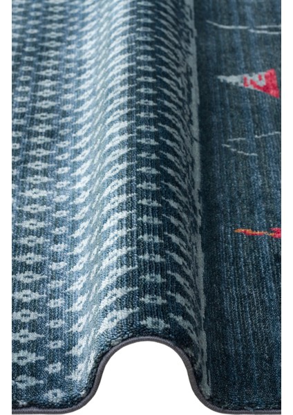 Mala Modern Lacivert Tensel Dikdörtgen Modern Desenli Akrilik Hav Vermeyen Leke Tutmayan Kolay Temizlenen Yumuşak Makine Salon Yolluk Mutfak Halı fiyatları