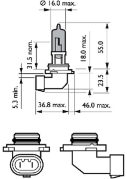 12V 9005 (Hb3) 65W Ampül 1 Adet modelleri
