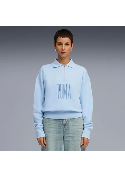 Kadın Yeşil Puma Premıum Ess Polo Crew Yeşil Kadın Sweatshirt