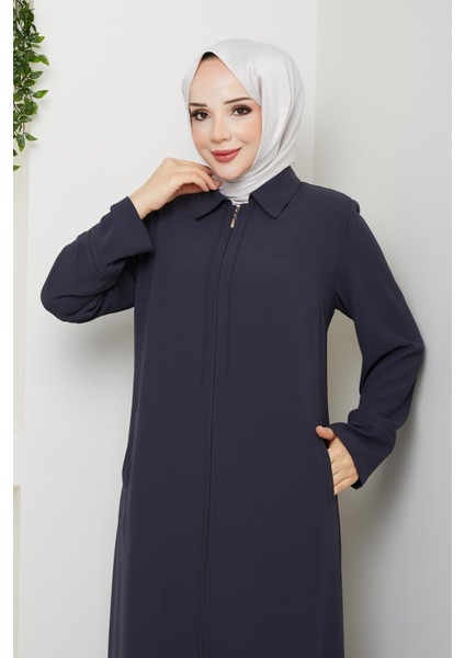 Büyük Beden Ferace Krep Kumaş Yazlık Ince Gri 2501 modelleri