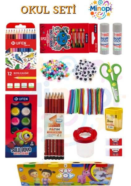 Kreş Anasınıfı Anaokulu Okul Kırtasiye Seti Okula Dönüş Seti 16 Parça Okul Seti - Ufen Marka