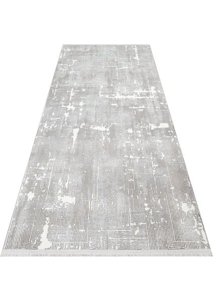Melissande Modern Gri Polyester Dikdörtgen Modern Desenli Akrilik Hav Vermeyen Leke Tutmayan Kolay Temizlenen Yumuşak Makine Salon Yolluk Mutfak Halı indirimleri