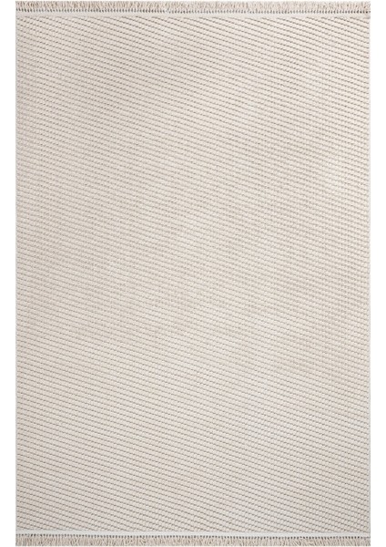 Eclipse Çizgili Bej Mikrofiber Dikdörtgen Modern Desenli Akrilik Hav Vermeyen Leke Tutmayan Kolay Temizlenen Yumuşak Makine Salon Yolluk Mutfak Halı