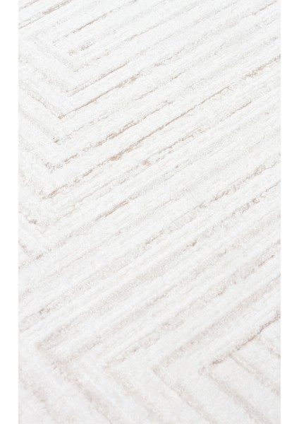 Ganges Krem Geometrik Etnik Modern Desenli Akrilik Hav Vermeyen Leke Tutmayan Kolay Temizlenen Yumuşak Makine Salon Yolluk Mutfak Halı fırsatları