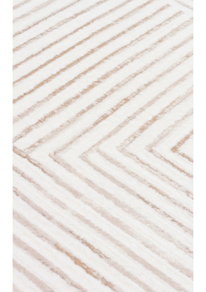 Ganges Krem Geometrik Etnik Modern Desenli Akrilik Hav Vermeyen Leke Tutmayan Kolay Temizlenen Yumuşak Makine Salon Yolluk Mutfak Halı indirimleri