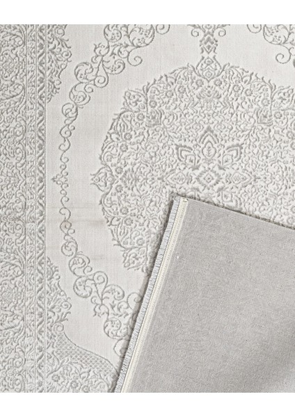 Samira Klasik Gri Polyester Kare Modern Desenli Akrilik Hav Vermeyen Leke Tutmayan Kolay Temizlenen Yumuşak Makine Salon Yolluk Mutfak Halı fiyatları