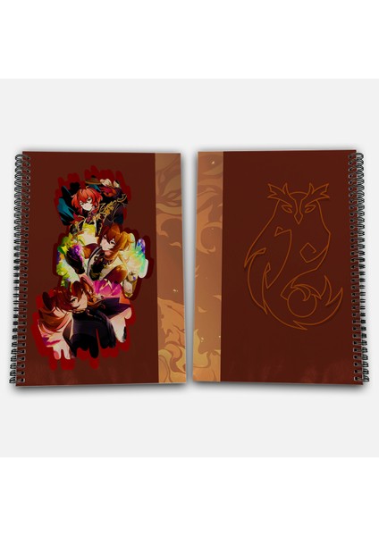 Genshin Impact Diluc Çizgisiz A4 Okul Defteri 72 Yaprak